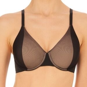 New Natori Sess Unlined Underwire Elegant Black Sheer Women's Bra